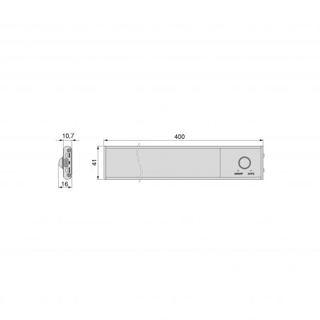 Luminaire LED Kaus rechargeable par usb avec détecteur de mouvement, L 400 mm, Anodisé mat Luminaire LED Kaus rechargeable par usb avec détecteur de mouvement, L 400 mm, Anodisé mat