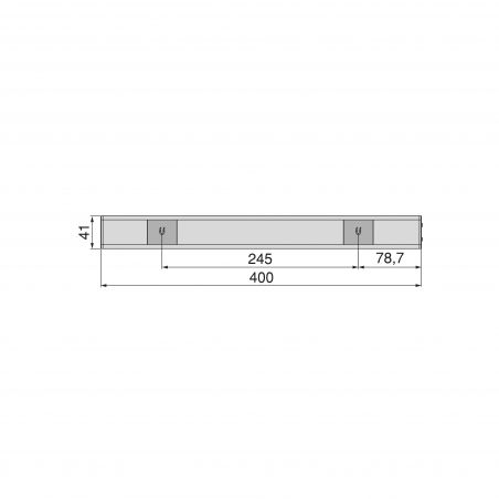 Luminaire LED Kaus rechargeable par usb avec détecteur de mouvement, L 400 mm, Anodisé mat Luminaire LED Kaus rechargeable par usb avec détecteur de mouvement, L 400 mm, Anodisé mat