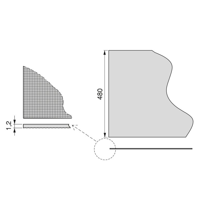 Tapis antidérapant pour tiroirs, Effet textile, Gris