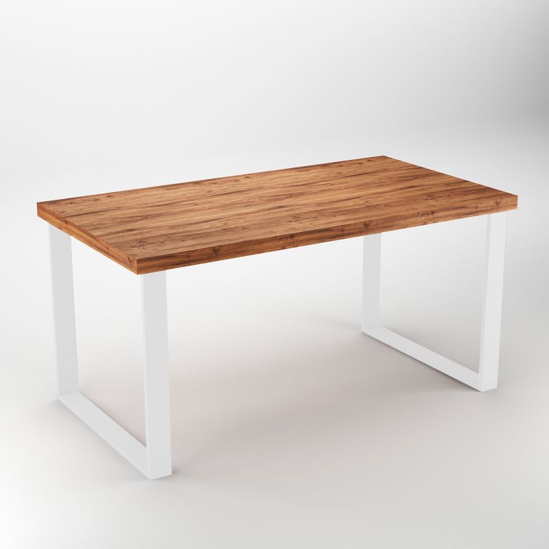 Lot de 2 pieds rectangulaires Square pour table, largeur 800 mm, Blanc