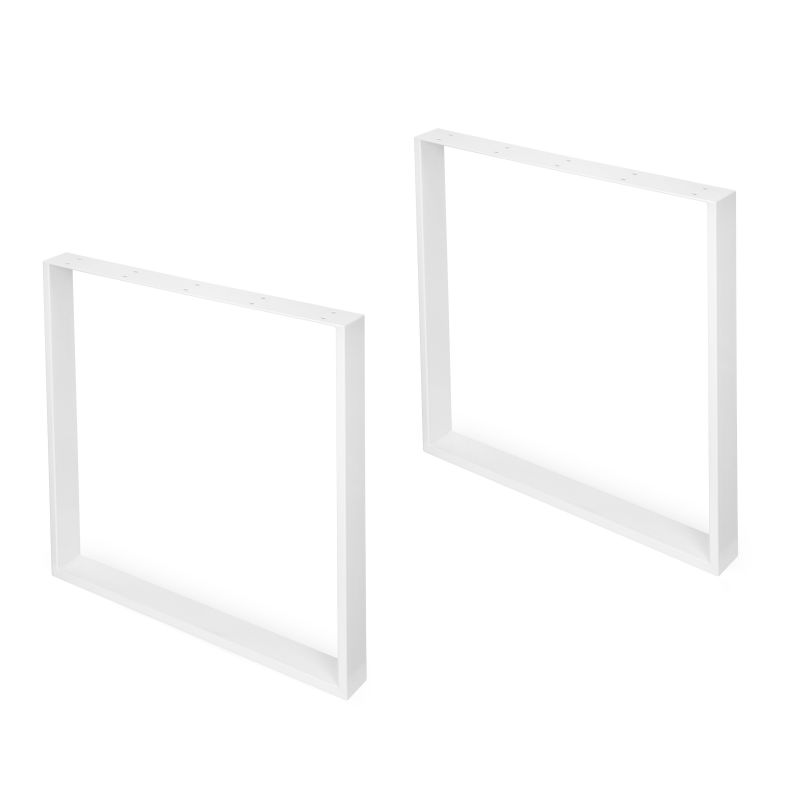 Lot de 2 pieds rectangulaires Square pour table, largeur 800 mm, Blanc