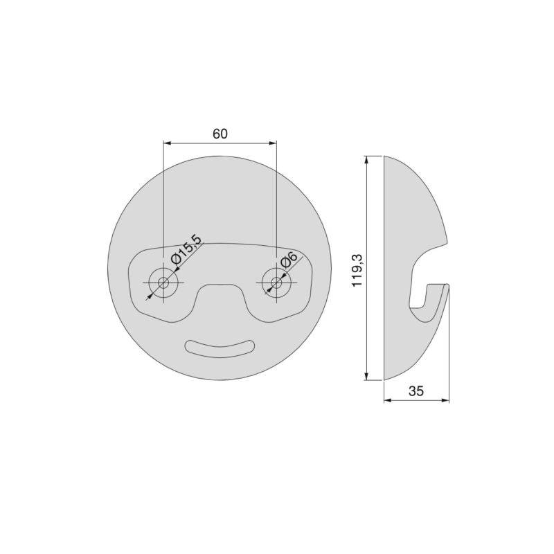 Lot de 2 Patères murales Napier, Noir