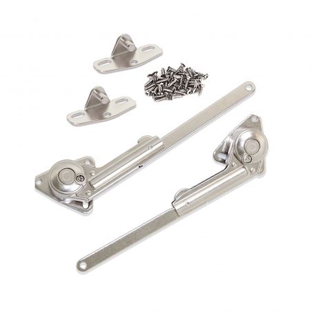 Jeu de 2 compas pour porte abattant NSDX, force 20-70kg, Nickelé Jeu de 2 compas pour porte abattant NSDX, force 20-70kg, Nickelé