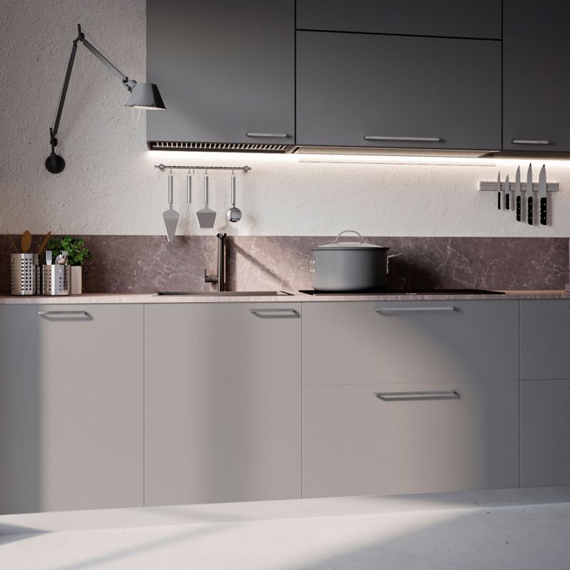 Lot de 20 Poignées Zagreb, L 236 mm, entraxe 224 mm, Nickel satiné