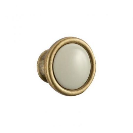 Bouton porcelaine bronzé -...