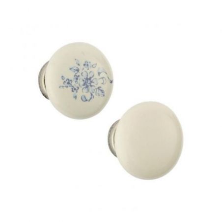 Bouton porcelaine argent -...