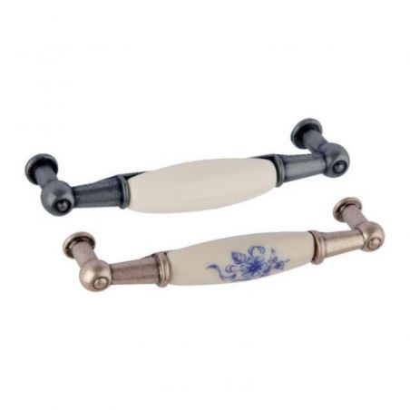 Poignée porcelaine argent -...