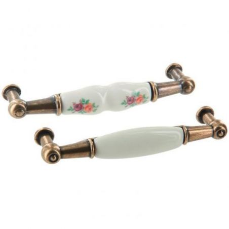 Poignée porcelaine bronzée...