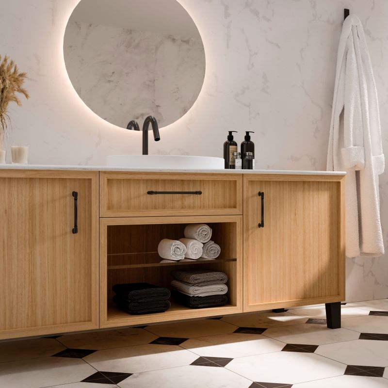 Lot de 20 Poignées Suez, L 184 mm, entraxe 160 mm, Noir