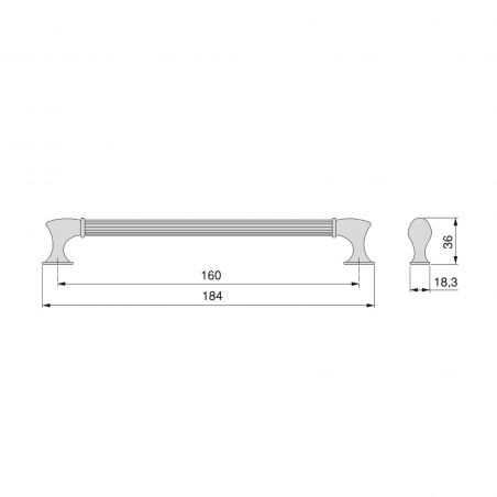 Lot de 20 Poignées Suez, L 184 mm, entraxe 160 mm, Noir Lot de 20 Poignées Suez, L 184 mm, entraxe 160 mm, Noir