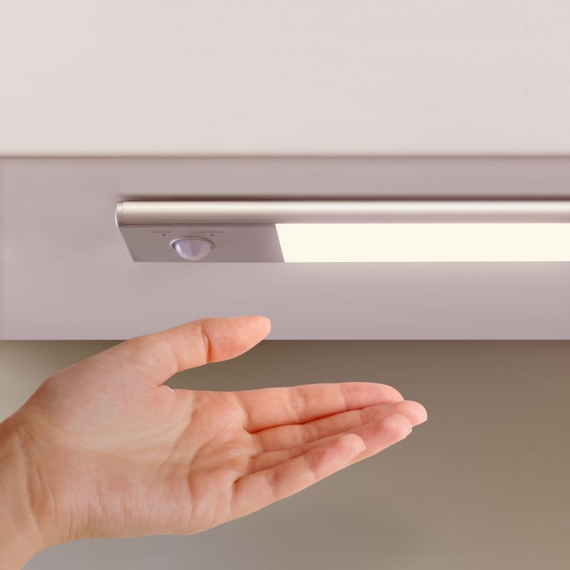 Luminaire LED Kaus rechargeable par usb avec détecteur de mouvement, L 240 mm, Anodisé mat