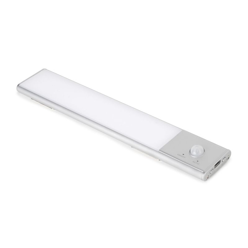 Luminaire LED Kaus rechargeable par usb avec détecteur de mouvement, L 240 mm, Anodisé mat