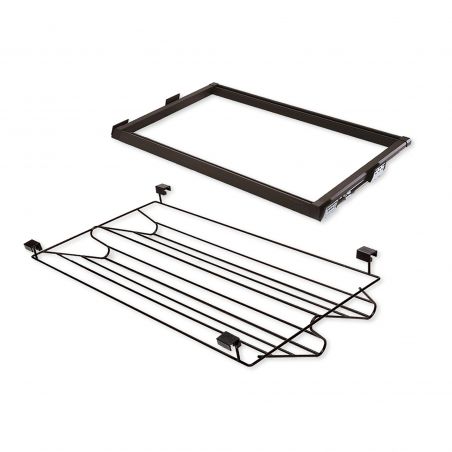Kit range-chaussures métallique avec cadre coulissant pour caisson de 800 mm, Moka Kit range-chaussures métallique avec cadre coulissant pour caisson de 800 mm, Moka