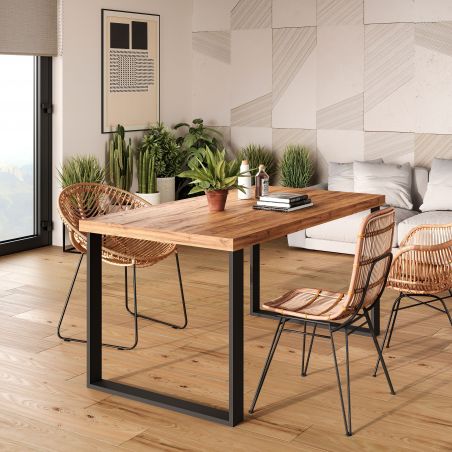 Lot de 2 pieds rectangulaires Square pour table, largeur 600 mm, Noir Lot de 2 pieds rectangulaires Square pour table, largeur 600 mm, Noir