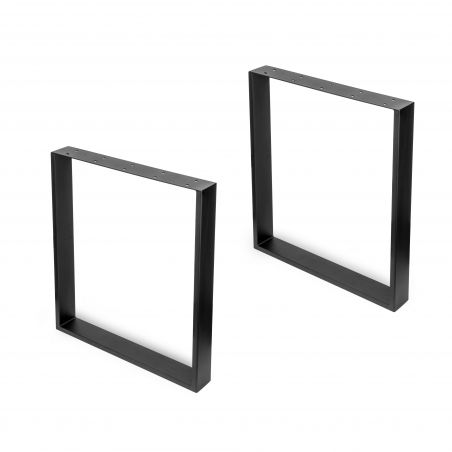 Lot de 2 pieds rectangulaires Square pour table, largeur 600 mm, Noir Lot de 2 pieds rectangulaires Square pour table, largeur 600 mm, Noir