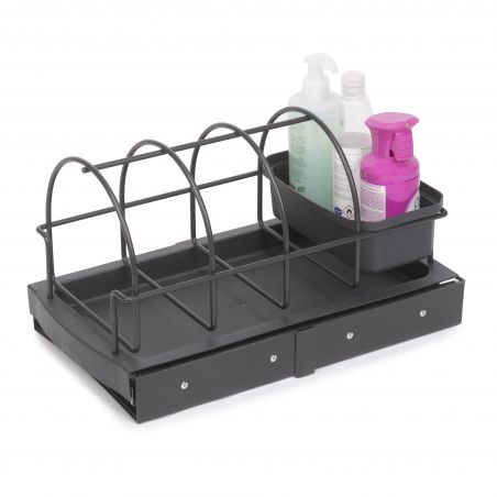 Plateau pour accessoires de cuisine, fixation par le bas et extraction manuelle, Gris anthracite Plateau pour accessoires de cuisine, fixation par le bas et extraction manuelle, Gris anthracite