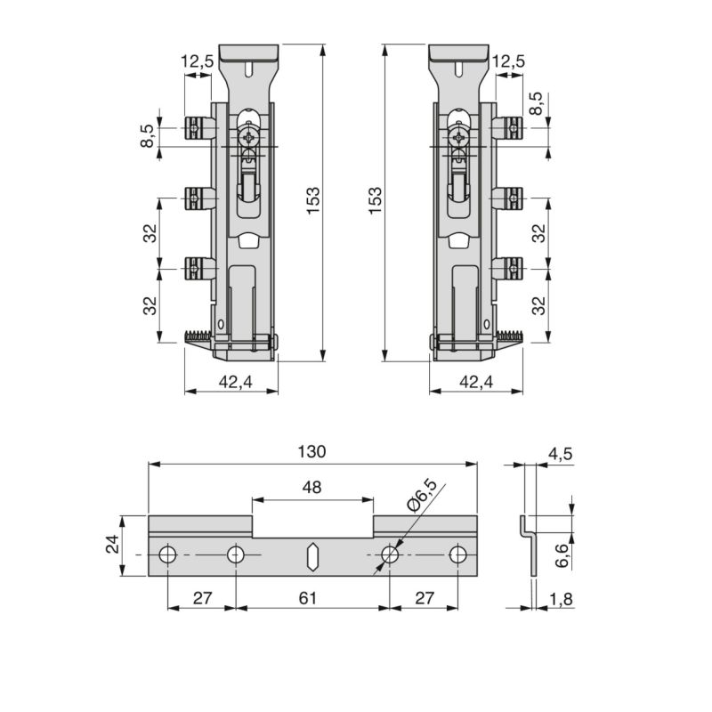 Lot de 5 kits de suspension invisible pour modules hauts Levelup1 avec platine, Zingué