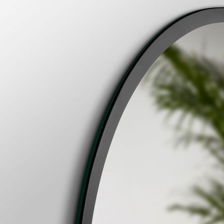 Miroir Zeus avec éclairage décoratif à LED et cadre noir, diamètre 80 cm, AC 230V 50Hz, 12 W Miroir Zeus avec éclairage décoratif à LED et cadre noir, diamètre 80 cm, AC 230V 50Hz, 12 W