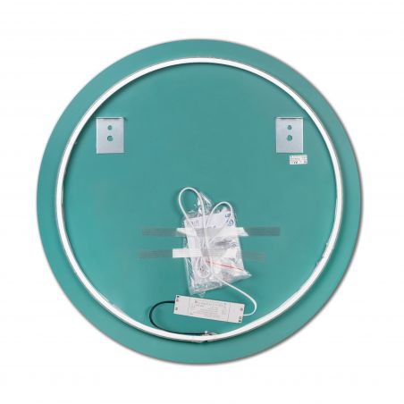 Miroir Zeus avec éclairage décoratif à LED et cadre noir, diamètre 80 cm, AC 230V 50Hz, 12 W Miroir Zeus avec éclairage décoratif à LED et cadre noir, diamètre 80 cm, AC 230V 50Hz, 12 W