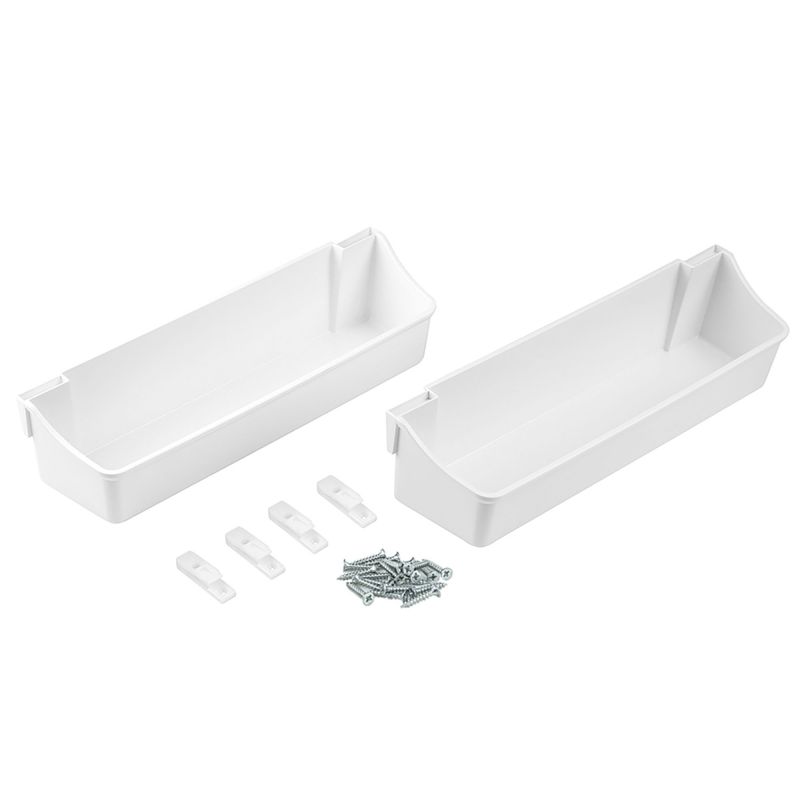 Lot de 2 plateaux auxiliaires, longueur 350mm, Blanc