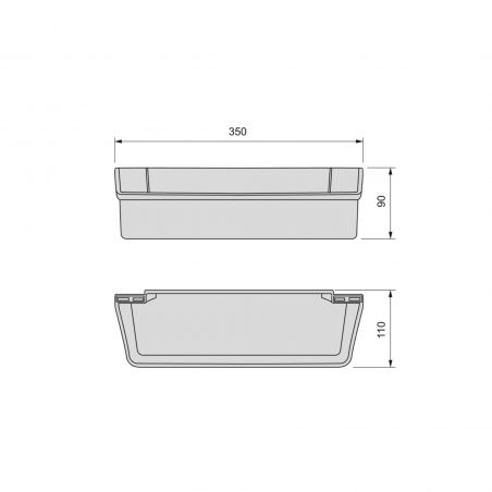 Lot de 2 plateaux auxiliaires, longueur 350mm, Blanc Lot de 2 plateaux auxiliaires, longueur 350mm, Blanc