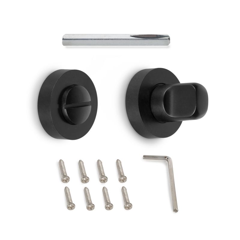 Lot de 5 condamnations rosace ronde pour portes intérieures, diamètre 35mm, Noir