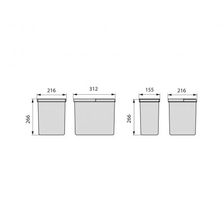 Poubelles Recycle, 1 bac de 15L, Gris anthracite Poubelles Recycle, 1 bac de 15L, Gris anthracite