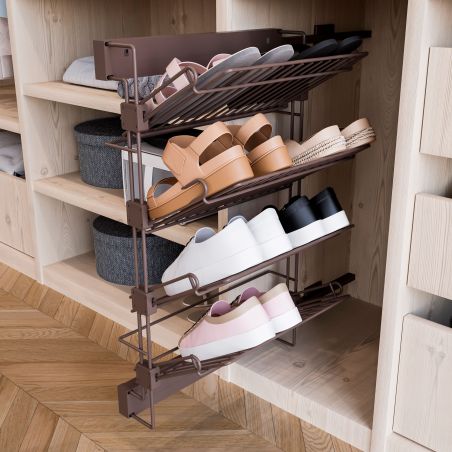 Rangement de chaussures latéral extractible, Sens Gauche, Moka Rangement de chaussures latéral extractible, Sens Gauche, Moka