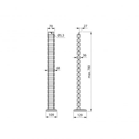 Gaine passe-câbles articulée Pipe 4, Aluminium Gaine passe-câbles articulée Pipe 4, Aluminium