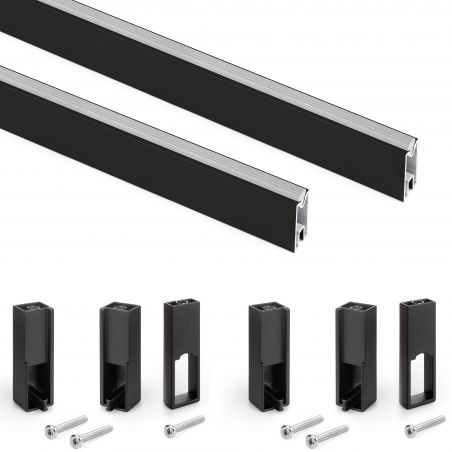 Kit tube de penderie Luxe, 1,15 m, Noir Kit tube de penderie Luxe, 1,15 m, Noir