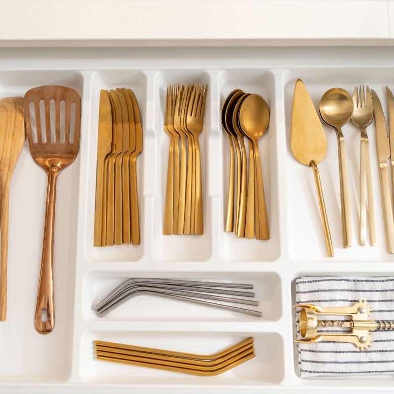 Range-couvert Optima pour caisson de 450 mm, Blanc