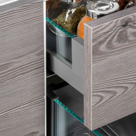 Tiroir Vertex 40 kg hauteur 93 mm avec côtés en verre, profondeur 500 mm, Gris anthracite Tiroir Vertex 40 kg hauteur 93 mm avec côtés en verre, profondeur 500 mm, Gris anthracite