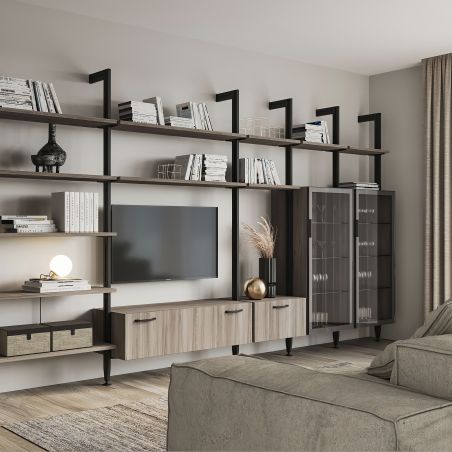 Kit cadre modulaire Zéro avec quincaillerie et 2 profils pour montage au sol et au mur avec niveleur rectangulaire, Noir Kit cadre modulaire Zéro avec quincaillerie et 2 profils pour montage au sol et au mur avec niveleur rectangulaire, Noir