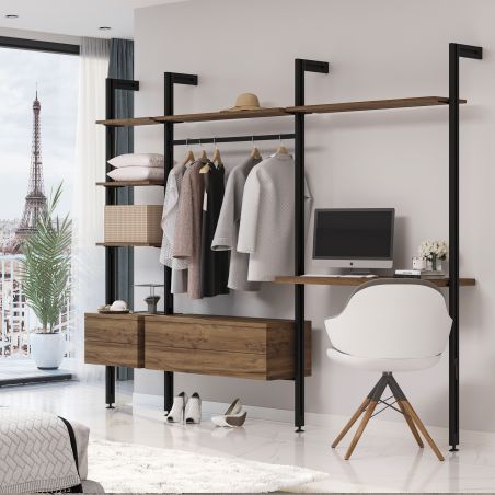 Kit cadre modulaire Zéro avec quincaillerie et 2 profils pour montage au sol et au mur avec niveleur rectangulaire, Noir Kit cadre modulaire Zéro avec quincaillerie et 2 profils pour montage au sol et au mur avec niveleur rectangulaire, Noir