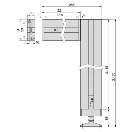 Kit cadre modulaire Zéro avec quincaillerie et 2 profils pour montage au sol et au mur avec niveleur rectangulaire, Noir Kit cadre modulaire Zéro avec quincaillerie et 2 profils pour montage au sol et au mur avec niveleur rectangulaire, Noir
