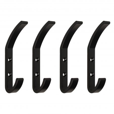 Lot de 4 crochets muraux Nelson, Noir Lot de 4 crochets muraux Nelson, Noir