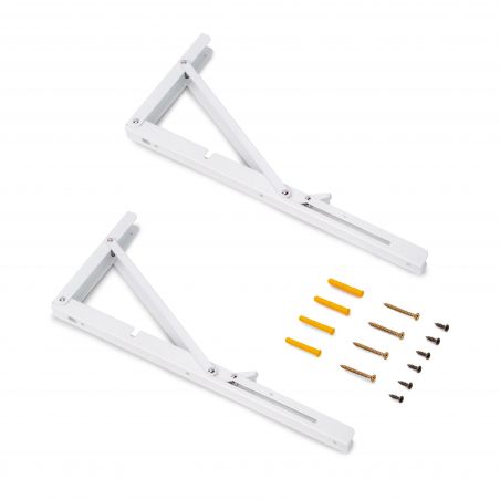 Jeu de 2 supports relevables , longueur 403mm, Blanc Jeu de 2 supports relevables , longueur 403mm, Blanc
