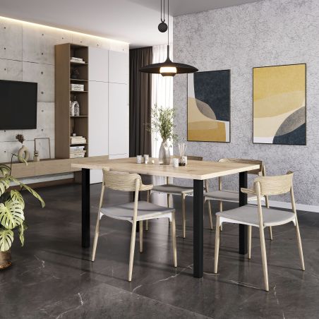 Lot de 4 pieds carrés pour table, 50 x 50 mm, Noir Lot de 4 pieds carrés pour table, 50 x 50 mm, Noir