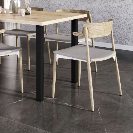 Lot de 4 pieds carrés pour table, 50 x 50 mm, Noir Lot de 4 pieds carrés pour table, 50 x 50 mm, Noir