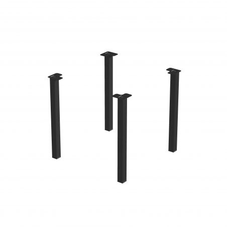 Lot de 4 pieds carrés pour table, 50 x 50 mm, Noir Lot de 4 pieds carrés pour table, 50 x 50 mm, Noir
