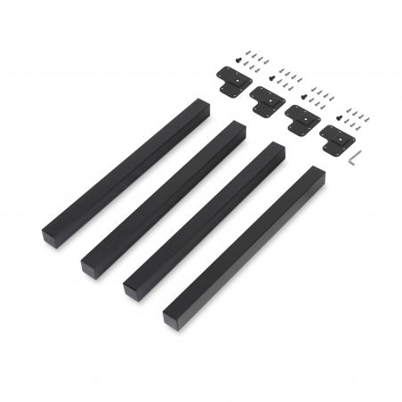 Lot de 4 pieds carrés pour table, 50 x 50 mm, Noir Lot de 4 pieds carrés pour table, 50 x 50 mm, Noir