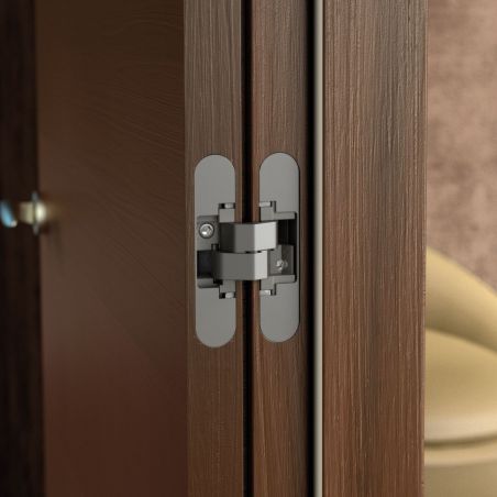 Lot de 2 charnières à boîtier pour portes de passage, charge 40kg, ouverture à 180 degrés, Gris Lot de 2 charnières à boîtier pour portes de passage, charge 40kg, ouverture à 180 degrés, Gris