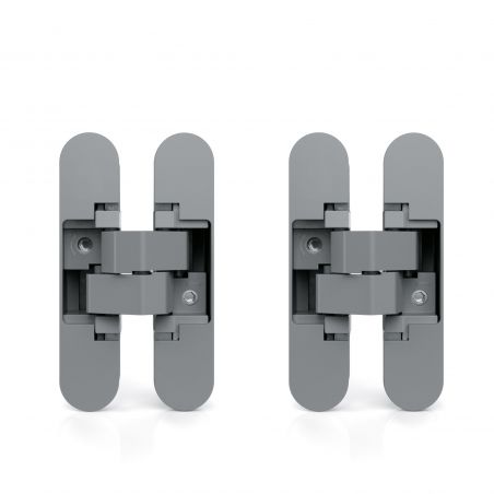 Lot de 2 charnières à boîtier pour portes de passage, charge 40kg, ouverture à 180 degrés, Gris Lot de 2 charnières à boîtier pour portes de passage, charge 40kg, ouverture à 180 degrés, Gris