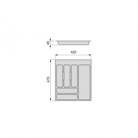 Range-couvert Optima pour caisson de 500 mm, Blanc Range-couvert Optima pour caisson de 500 mm, Blanc