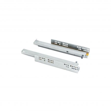 Jeu de coulisses invisibles Silver, sortie totale, Soft-close, profondeur 300mm, Zingué Jeu de coulisses invisibles Silver, sortie totale, Soft-close, profondeur 300mm, Zingué