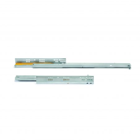 Jeu de coulisses invisibles Silver, sortie totale, Soft-close, profondeur 300mm, Zingué Jeu de coulisses invisibles Silver, sortie totale, Soft-close, profondeur 300mm, Zingué