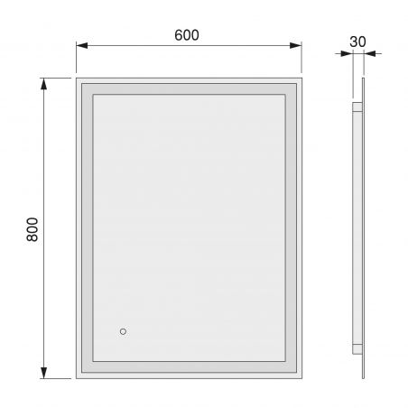 Miroir Heracles avec éclairage LED frontal et décoratif (AC 230V 50Hz), 34 W Miroir Heracles avec éclairage LED frontal et décoratif (AC 230V 50Hz), 34 W