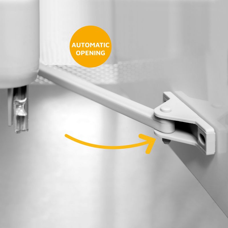 Poubelles de recyclage, 1 bac de 16L + 2 bacs de 7,5L, fixation au sol et ouverture automatique, Gris