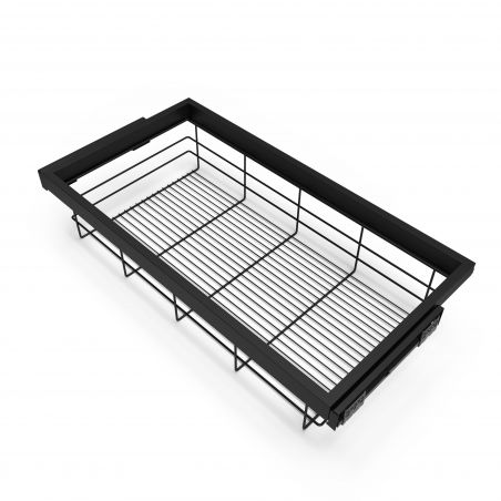 Kit panier à fils sur coulisses pour caisson de 900 mm, Noir Kit panier à fils sur coulisses pour caisson de 900 mm, Noir