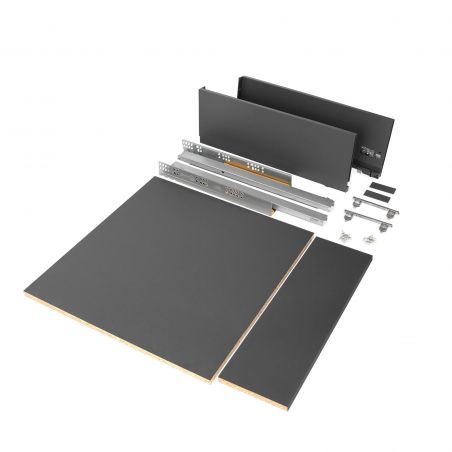 Tiroir Vertex 40 kg hauteur 178 mm, profondeur 500 mm avec panneaux inclus pour caisson de 600 mm, Anthracite Tiroir Vertex 40 kg hauteur 178 mm, profondeur 500 mm avec panneaux inclus pour caisson de 600 mm, Anthracite
